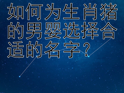 如何为生肖猪的男婴选择合适的名字？