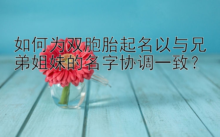 如何为双胞胎起名以与兄弟姐妹的名字协调一致？