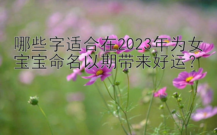 哪些字适合在2023年为女宝宝命名以期带来好运？