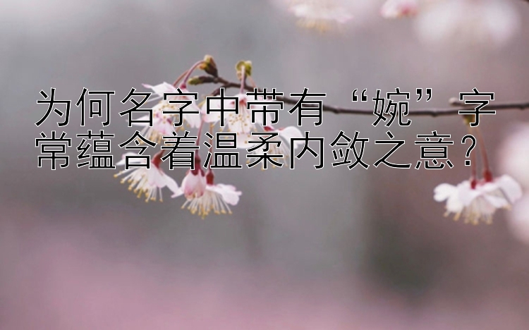 为何名字中带有“婉”字常蕴含着温柔内敛之意？