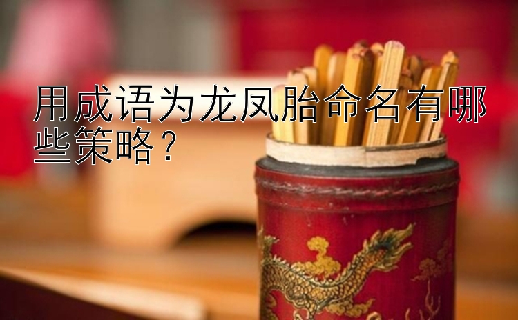 用成语为龙凤胎命名有哪些策略？