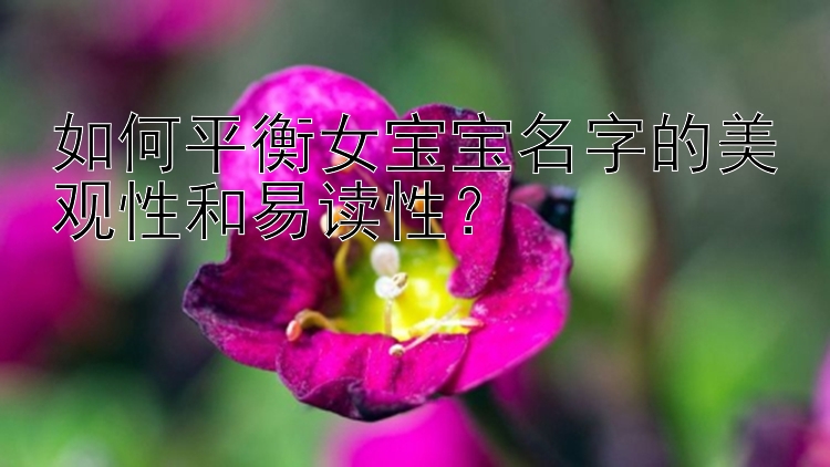 如何平衡女宝宝名字的美观性和易读性？