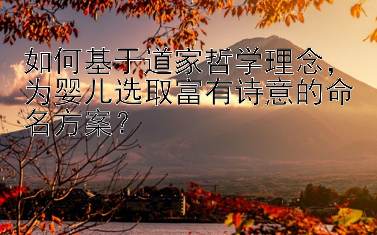 如何基于道家哲学理念，为婴儿选取富有诗意的命名方案？