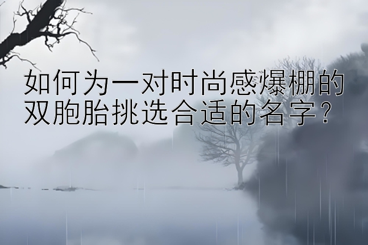 如何为一对时尚感爆棚的双胞胎挑选合适的名字？