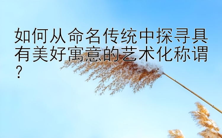 如何从命名传统中探寻具有美好寓意的艺术化称谓？