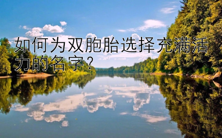 如何为双胞胎选择充满活力的名字？