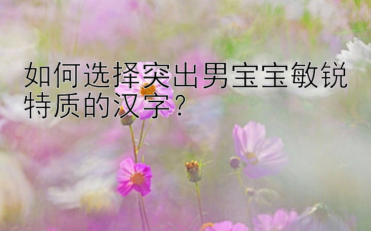 如何选择突出男宝宝敏锐特质的汉字？