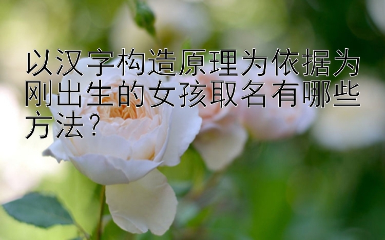 以汉字构造原理为依据为刚出生的女孩取名有哪些方法？