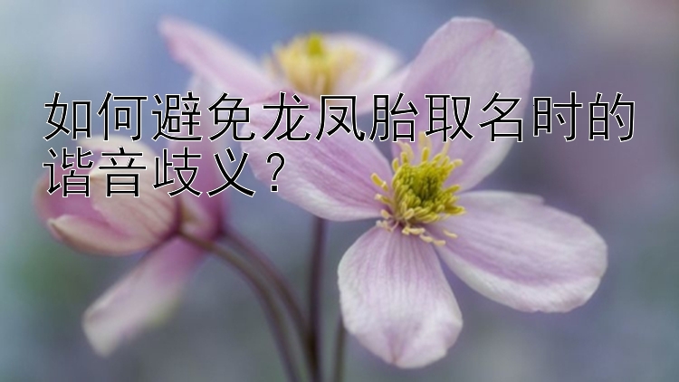 如何避免龙凤胎取名时的谐音歧义？