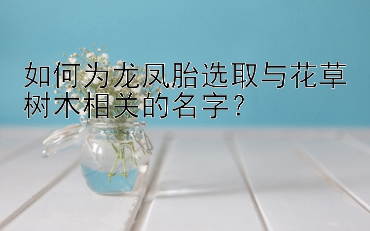 如何为龙凤胎选取与花草树木相关的名字？