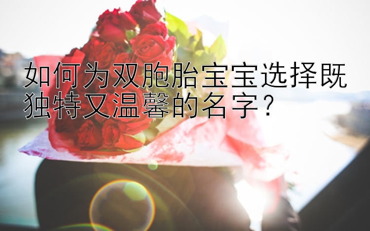 如何为双胞胎宝宝选择既独特又温馨的名字？