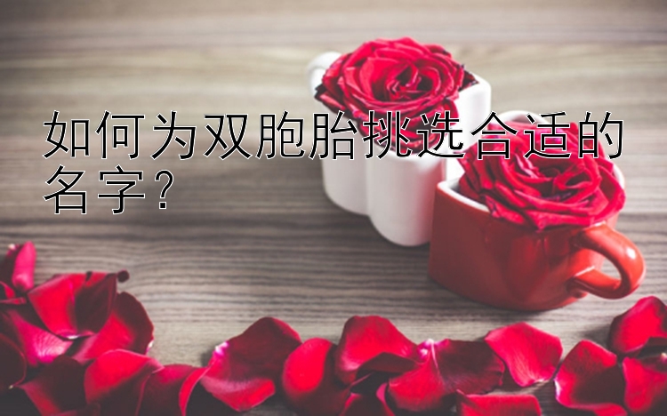 如何为双胞胎挑选合适的名字？