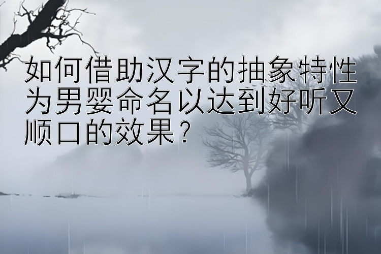 如何借助汉字的抽象特性为男婴命名以达到好听又顺口的效果？