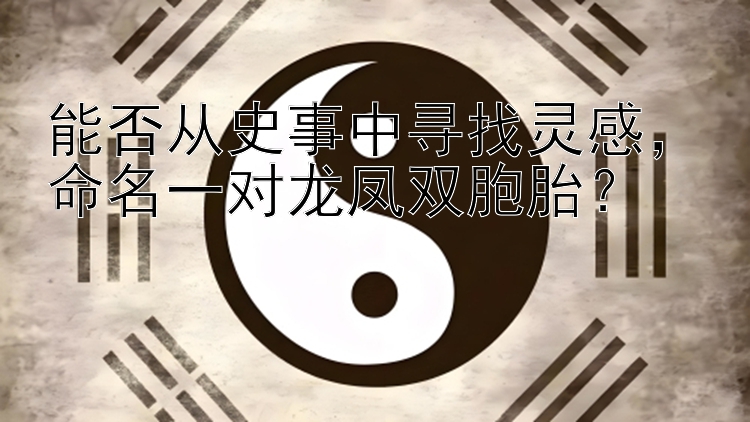 能否从史事中寻找灵感，命名一对龙凤双胞胎？