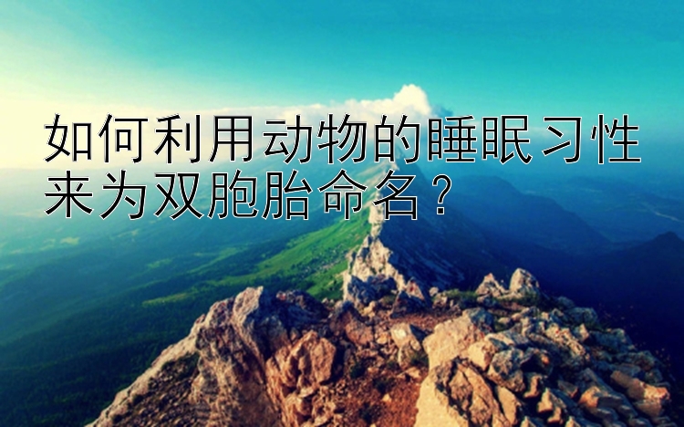 如何利用动物的睡眠习性来为双胞胎命名？