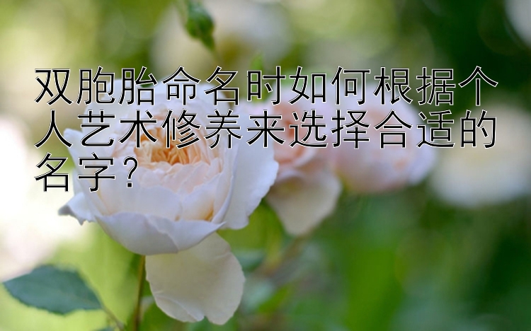 双胞胎命名时如何根据个人艺术修养来选择合适的名字？