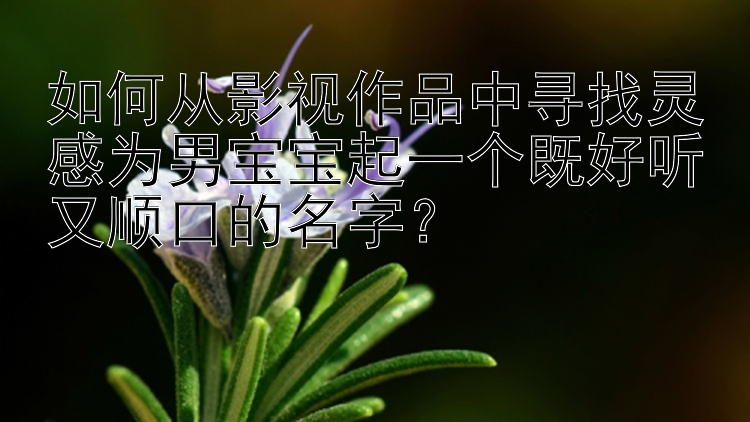 如何从影视作品中寻找灵感为男宝宝起一个既好听又顺口的名字？