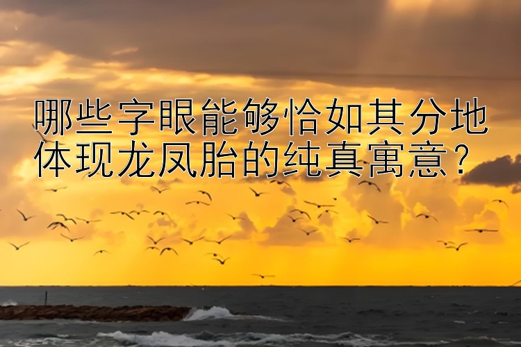 哪些字眼能够恰如其分地体现龙凤胎的纯真寓意？