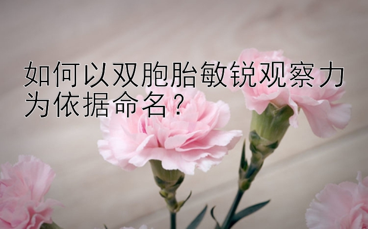 如何以双胞胎敏锐观察力为依据命名？