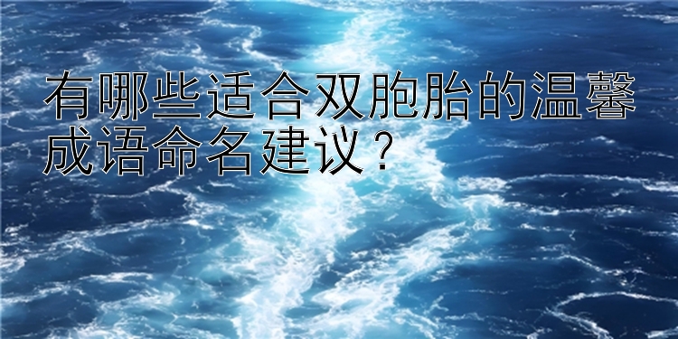 有哪些适合双胞胎的温馨成语命名建议？