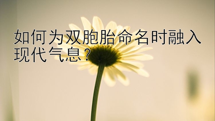 如何为双胞胎命名时融入现代气息？