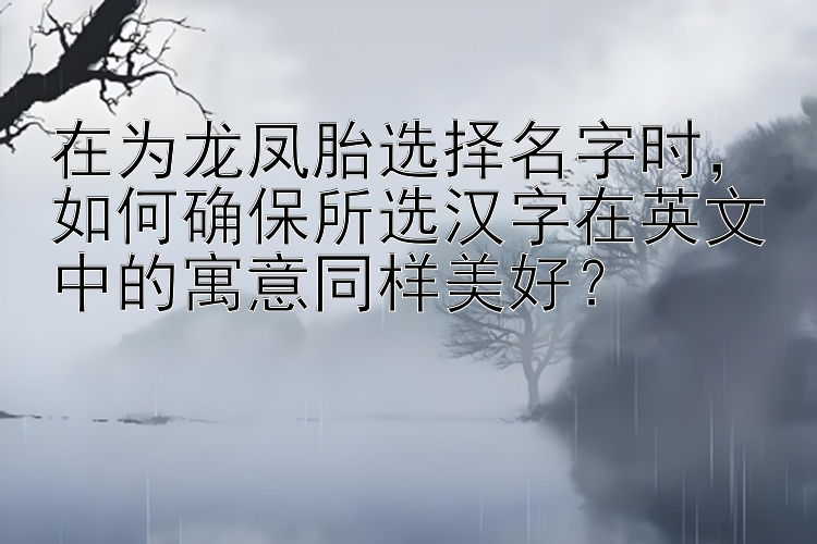 在为龙凤胎选择名字时，如何确保所选汉字在英文中的寓意同样美好？