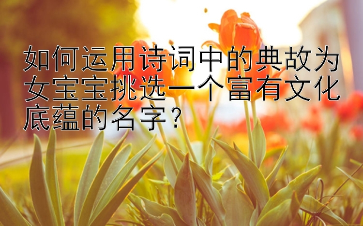 如何运用诗词中的典故为女宝宝挑选一个富有文化底蕴的名字？