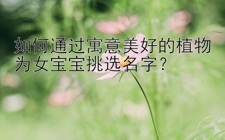 如何通过寓意美好的植物为女宝宝挑选名字？