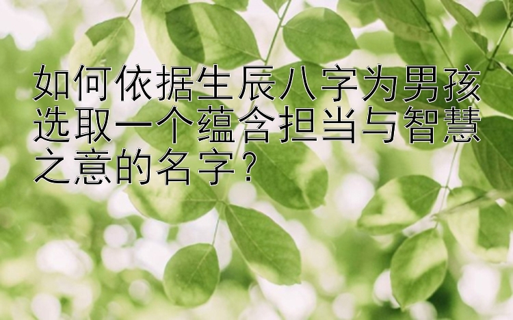 如何依据生辰八字为男孩选取一个蕴含担当与智慧之意的名字？