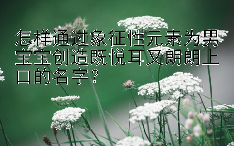 怎样通过象征性元素为男宝宝创造既悦耳又朗朗上口的名字？