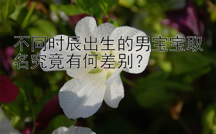 不同时辰出生的男宝宝取名究竟有何差别？