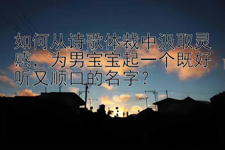 如何从诗歌体裁中汲取灵感，为男宝宝起一个既好听又顺口的名字？