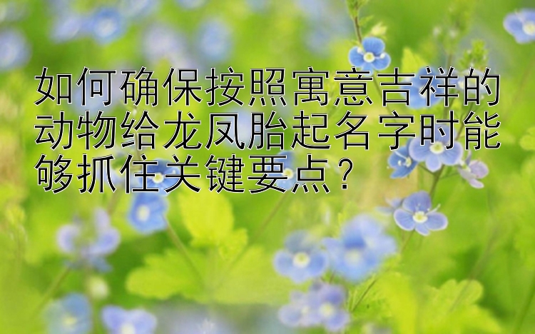 如何确保按照寓意吉祥的动物给龙凤胎起名字时能够抓住关键要点？